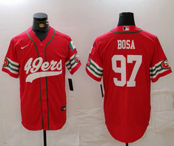 Nike San Francisco 49ers #97 Nick Bosa Red Joint 2024 Authentic Stitched baseball jersey