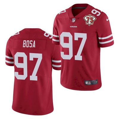 Nike San Francisco 49ers #97 Nick Bosa Red Vapor Untouchable 75th anniversary Authentic Stitched NFL Jersey