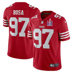 Nike San Francisco 49ers #97 Nick Bosa Red With 2024 Super Bowl (LVIII ) patch Jersey