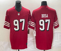 Nike San Francisco 49ers #97 Nick Bosa Red have black outline 2023 F.U.S.E. Jersey