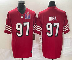 Nike San Francisco 49ers #97 Nick Bosa Red have black outline 2023 F.U.S.E. With 2024 Super Bowl (LVIII ) patch Jersey