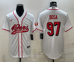 Nike San Francisco 49ers #97 Nick Bosa White Adults Authentic Stitched baseball Jersey