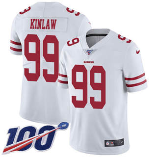 Nike San Francisco 49ers #99 Javon Kinlaw 100th Season White Vapor Untouchable NFL Jerseys