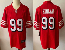 Nike San Francisco 49ers #99 Javon Kinlaw Red the number have the black outline NFL jersey