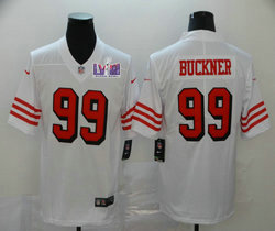Nike San Francisco 49ers #99 Javon Kinlaw White have the black outline With 2024 Super Bowl (LVIII ) patch Jersey