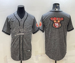 Nike San Francisco 49ers Blank Hemp grey Joint logo Authentic Stitched baseball jersey