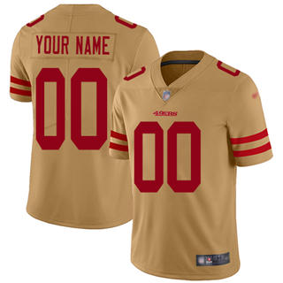 Nike San Francisco 49ers Customized Gold Inverted Authentic Stitched NFL Jerseys