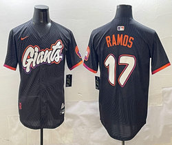 Nike San Francisco Giants #17 Heliot Ramos Black 2(II) Joint Authentic Stitched MLB Jersey