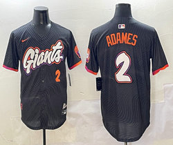 Nike San Francisco Giants #2 Willy Adames Black 2(II) Joint Authentic Stitched MLB Jersey