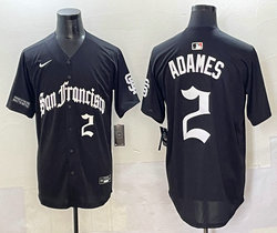 Nike San Francisco Giants #2 Willy Adames Black 5(V) Joint MLB Jersey