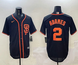 Nike San Francisco Giants #2 Willy Adames Black Authentic Stitched MLB Jersey
