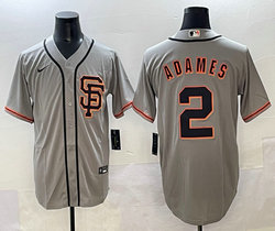 Nike San Francisco Giants #2 Willy Adames Gray Authentic Stitched MLB Jersey