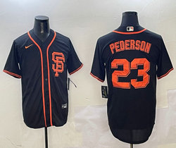 Nike San Francisco Giants #23 Joc Pederson Black Authentic Stitched MLB Jersey