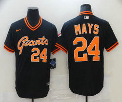 Nike San Francisco Giants #24 Willie Mays Black Pullover Authentic stitched MLB jersey