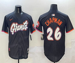 Nike San Francisco Giants #26 Matt Chapman Black 2(II) Joint Authentic Stitched MLB Jersey