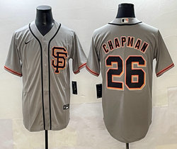 Nike San Francisco Giants #26 Matt Chapman Gray Authentic Stitched MLB Jersey