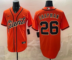 Nike San Francisco Giants #26 Matt Chapman Orange Authentic Stitched MLB Jersey