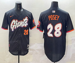 Nike San Francisco Giants #28 Buster Posey Black 2(II) Joint Authentic Stitched MLB Jersey