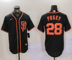 Nike San Francisco Giants #28 Buster Posey Black Game Authentic Stitched MLB Jersey