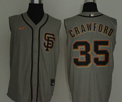 Nike San Francisco Giants #35 Brandon Crawford Grey sleeveless Game Authentic Stitched MLB Jersey