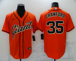 Nike San Francisco Giants #35 Brandon Crawford Orange Game Authentic Stitched MLB Jersey