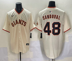 Nike San Francisco Giants #48 Pablo Sandoval Cream Jersey