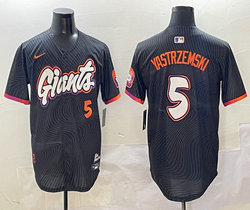 Nike San Francisco Giants #5 Mike Yastrzemski Black 2(II) Joint Authentic Stitched MLB Jersey