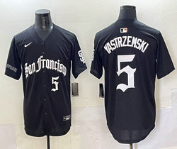 Nike San Francisco Giants #5 Mike Yastrzemski Black 5(V) Joint MLB Jersey
