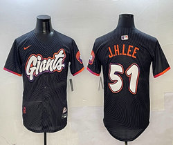 Nike San Francisco Giants #51 Jung Hoo Lee Black 2(II) Joint Authentic Stitched MLB Jersey