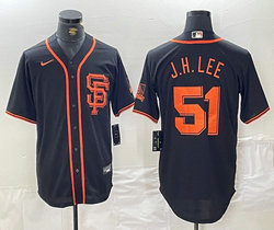 Nike San Francisco Giants #51 Jung Hoo Lee Black Game Authentic Stitched MLB Jersey