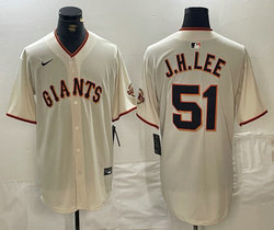 Nike San Francisco Giants #51 Jung Hoo Lee Cream Game Authentic Stitched MLB Jersey