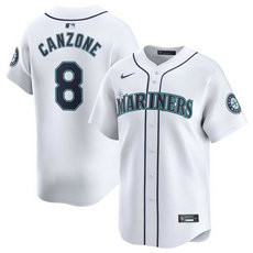 Nike Seattle Mariners #0 Dominic Canzone White 2024 Authentic Stitched MLB Jersey