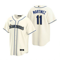 Nike Seattle Mariners #11 Edgar Martinez Cream Game Authentic Stitched MLB jersey