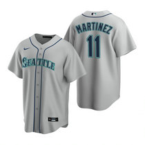 Nike Seattle Mariners #11 Edgar Martinez Gray Game Authentic Stitched MLB jersey