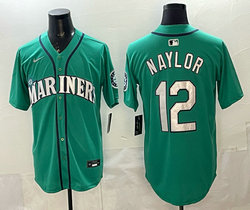 Nike Seattle Mariners #12 Josh Naylor Green Authentic Stitched MLB jersey