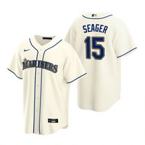Nike Seattle Mariners #15 Kyle Seager Cream Game Authentic Stitched MLB jersey