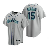 Nike Seattle Mariners #15 Kyle Seager Gray Game Authentic Stitched MLB jersey