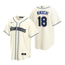 Nike Seattle Mariners #18 Yusei Kikuchi Cream Game Authentic Stitched MLB jersey