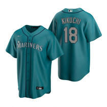 Nike Seattle Mariners #18 Yusei Kikuchi Green Game Authentic Stitched MLB jersey