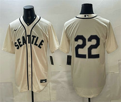 Nike Seattle Mariners #22 Bryan Woo Cream Stitched Baseball Jersey