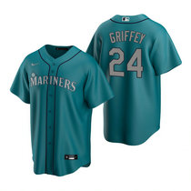 Nike Seattle Mariners #24 Ken Griffey Jr. Green Game Authentic Stitched MLB jersey