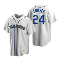 Nike Seattle Mariners #24 Ken Griffey White Cooperstown Collection Game Authentic Stitched MLB jersey