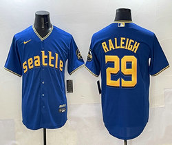 Nike Seattle Mariners #29 Cal Raleigh Royal City Authentic Stitched MLB Jersey