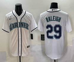 Nike Seattle Mariners #29 Cal Raleigh White Authentic Stitched MLB jersey