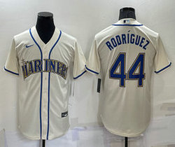Nike Seattle Mariners #44 Julio Rodriguez Cream Game Authentic Stitched MLB jersey