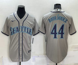 Nike Seattle Mariners #44 Julio Rodriguez Gray Game Authentic Stitched MLB jersey