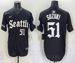 Nike Seattle Mariners #51 Ichiro Suzuki Black 5(V) Joint MLB Jersey