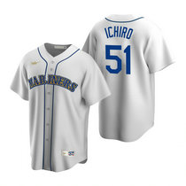 Nike Seattle Mariners #51 Ichiro Suzuki White Cooperstown Collection Game Authentic Stitched MLB jersey