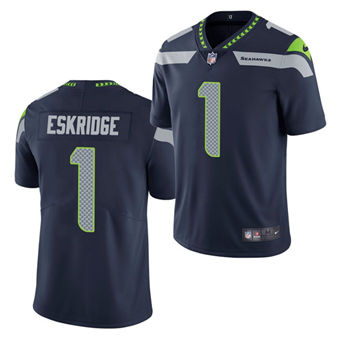 Nike Seattle Seahawks #1 D'Wayne Eskridge Blue Vapor Untouchable Limited Authentic Stitched NFL Jersey