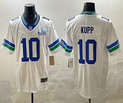 Nike Seattle Seahawks #10 Cooper Kupp White Throwback Super Bowl LX 60 Patch Jersey